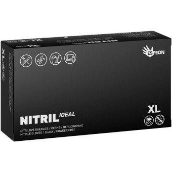 NITRYLOVÉ RUKAVICE černé - XL 100 ks