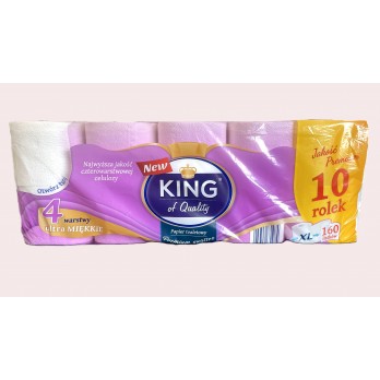 TOALETNÍ PAPÍR KING, 4 vrstvý, 10 rolí