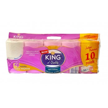 TOALETNÍ PAPÍR KING, 4 vrstvý, 10 rolí