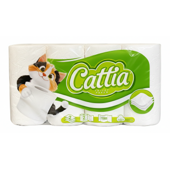TOALETNÍ PAPÍR CATTIA - 2 vrstvý, 8 rolí
