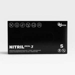 Rukavice nitrilové černé nepudrované - S / 100 ks