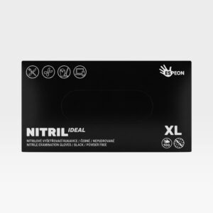 Rukavice nitrilové černé nepudrované - XL / 100 ks
