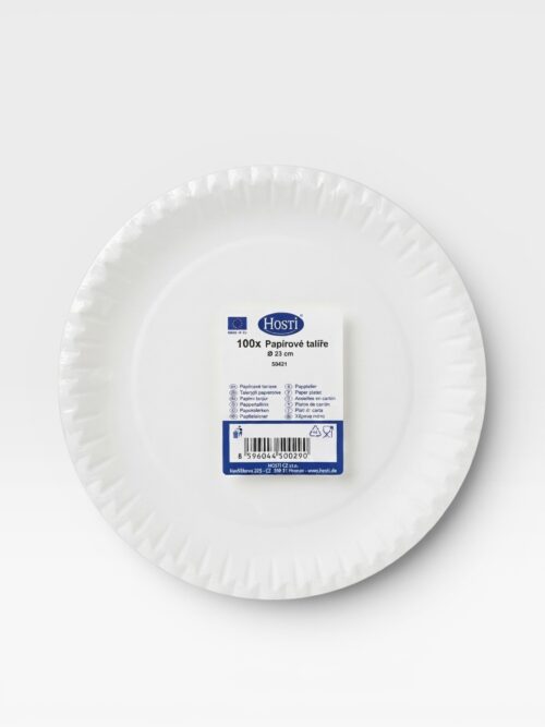 Papírové tácky kulaté 23 cm / 100 ks