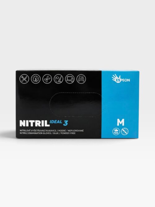 Rukavice nitrilové modré - M / 100 ks