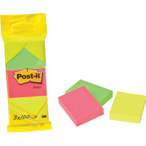1033-large_default Samolepicí bločky Post-it - 51 mm x 38 mm / 3 x 100 lístků neon