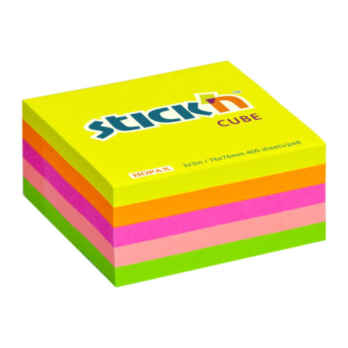 Samolepicí bločky Stick´n by Hopax - 76 x 76 mm / 400 lístků / neonové barvy