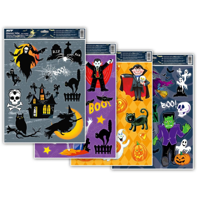 1043-large_default Dětské okenní folie 30 x 42 cm - Halloween glitr