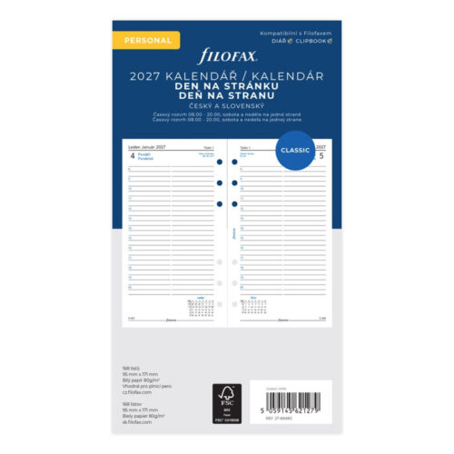 10523-large_default Náhradní vložka do diářů Filofax - kalendář osobní / denní
