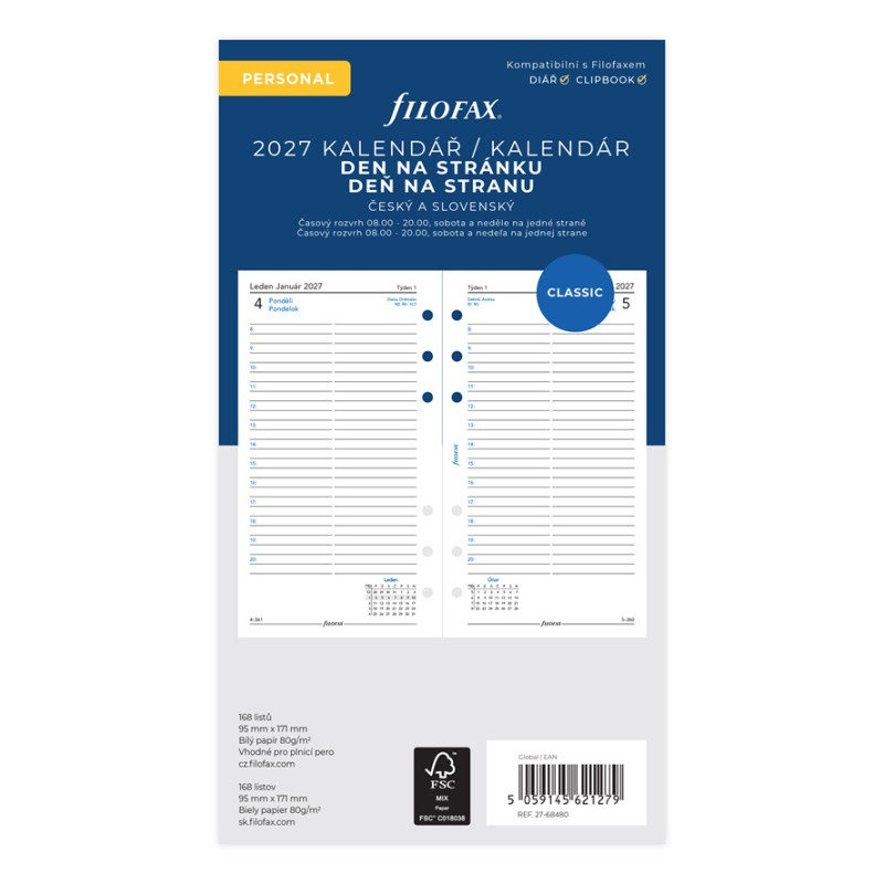 10523-large_default Náhradní vložka do diářů Filofax - kalendář osobní / denní