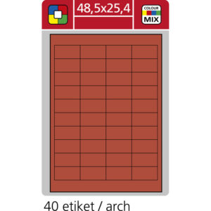 Print etikety A4 pro laserový a inkoustový tisk - 48,5 x 25,4 mm (40 etiket / arch) červená