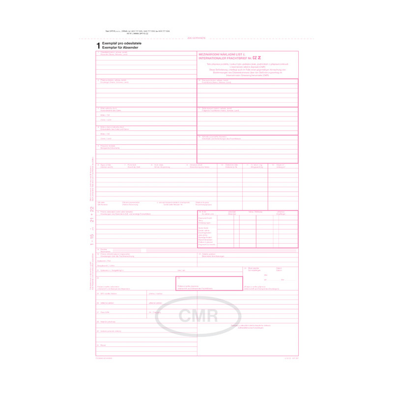Optys 1197 CMR 5 listů NCR A4
