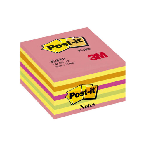 11261-large_default Samolepicí bločky Post-it kostky - růžová, žlutá, oranžová, zelená / 450 lístků