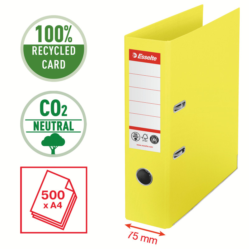 11603-large_default Pořadač pákový Esselte CO2 neutrální - A4 / hřbet 7,5 cm / žlutá