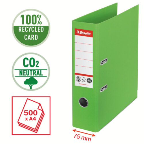 11605-large_default Pořadač pákový Esselte CO2 neutrální - A4 / hřbet 7,5 cm / zelená