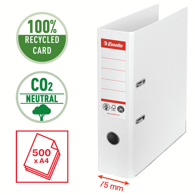 11607-large_default Pořadač pákový Esselte CO2 neutrální - A4 / hřbet 7,5 cm / bílá