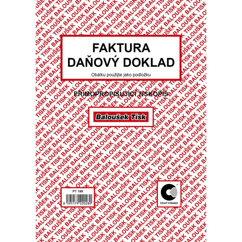 Faktura daňový doklad Baloušek A5 / 50 listů / NCR / PT199