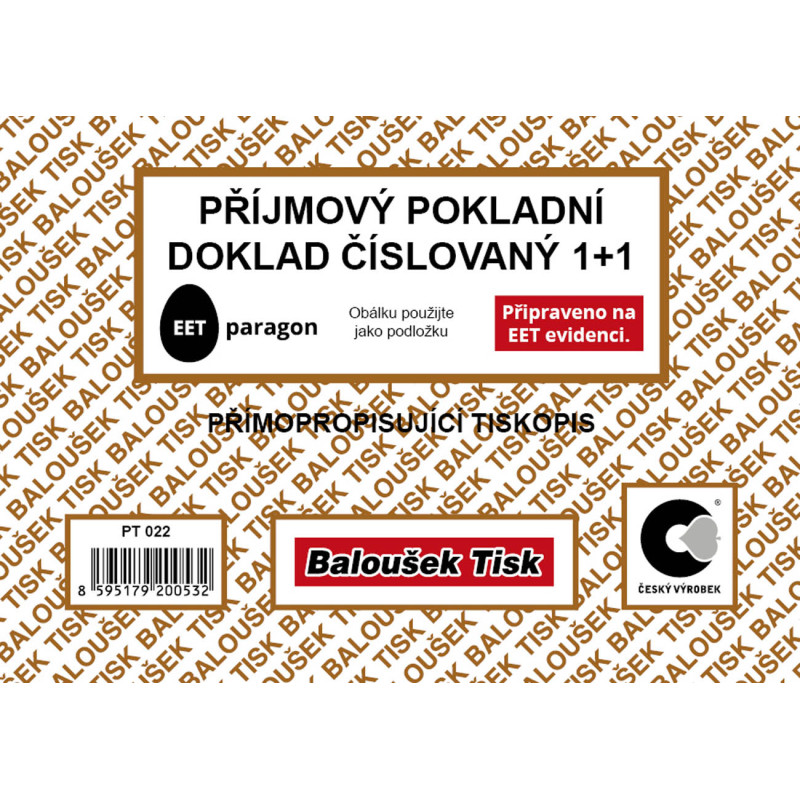 11657-large_default Příjmový pokladní doklad Baloušek A6 / číslovaný / 50 listů 1+1 / PT022