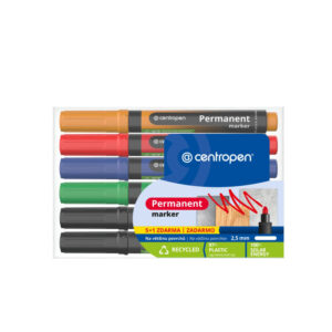 Značkovač Centropen 8566 permanent - sada 5 + 1