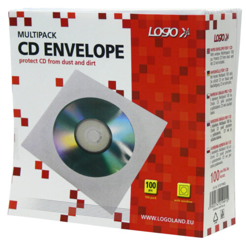 12051-large_default Obálky na CD / DVD - 100 ks / bílá / s okénkem