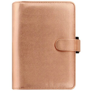 Diář Filofax Saffiano Metalic - osobní / růžově-zlatá