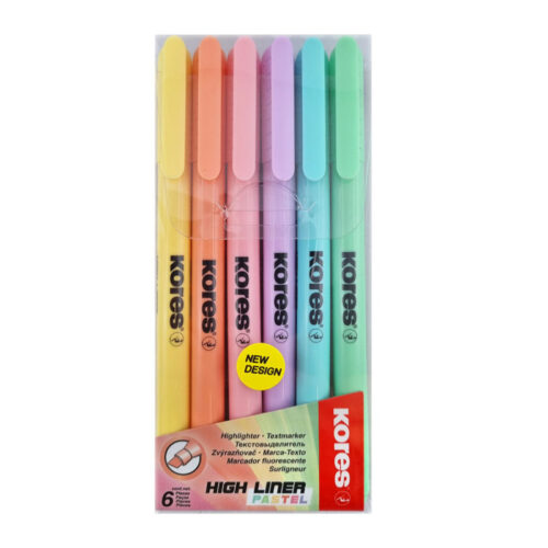 12332-large_default Zvýrazňovač Kores High Liner Pastel / sada 6 ks