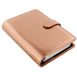 Diář Filofax Saffiano Metalic - osobní / růžově-zlatá