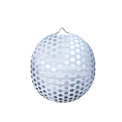 12342-large_default Lampion roztahovací 25 cm - stříbrný puntík