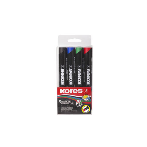 12880-large_default Popisovač Kores K-Marker Permanent - sada 4 ks / kulatý hrot