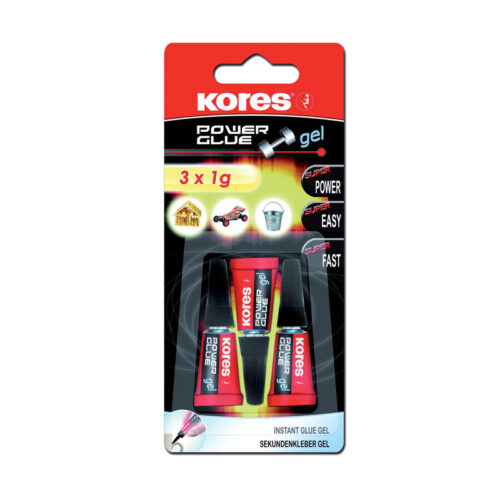 13083-large_default Vteřinová lepidla Kores - Power Glue gel 3 x 1g