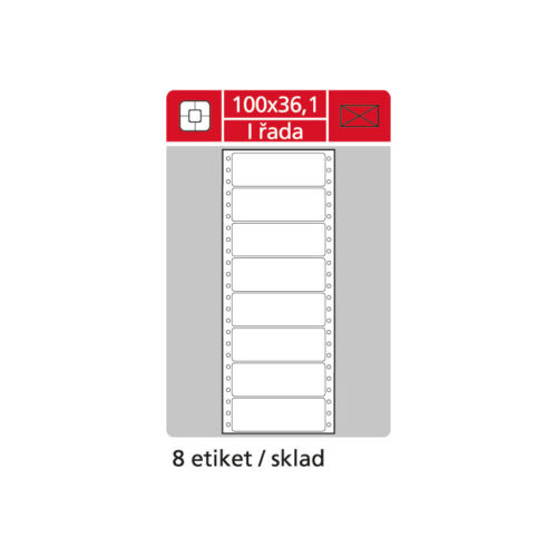 13494-large_default Tabelační etikety s vodící drážkou - 100 x 36,1 mm jednořadé 200 etiket / 25 skladů