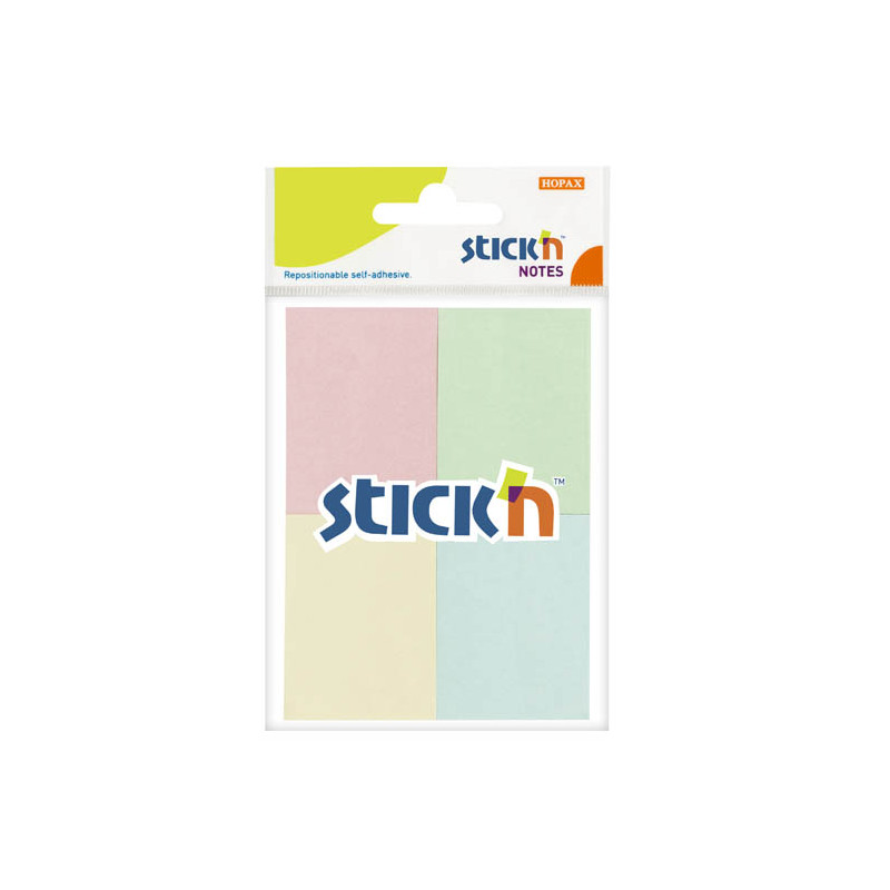 Samolepicí bločky Stick´n by Hopax - 38 x 51 mm / 4 x 50 lístků / pastelové barvy