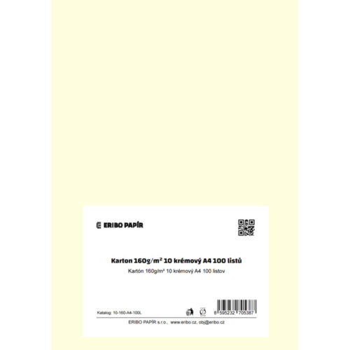 Barevný karton - A4 / 160 g / vanilková