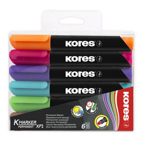 14998-large_default Popisovač Kores K-Marker Permanent - sada 6 ks / kulatý hrot