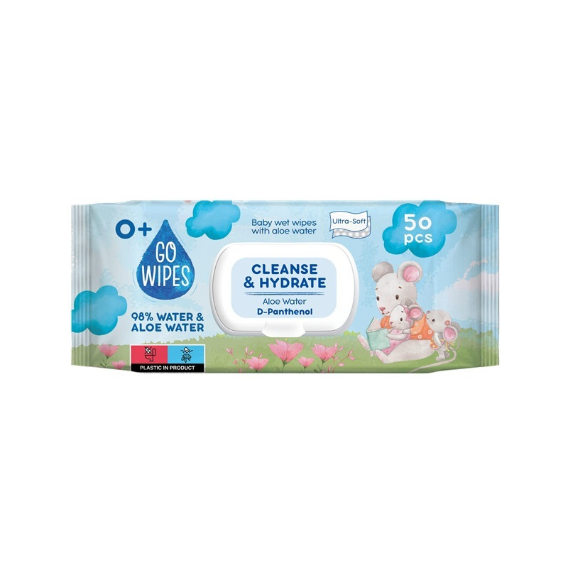 1628-large_default Vlhčené ubrousky GoWipes - Aloe a D-Panthenol 50 ks