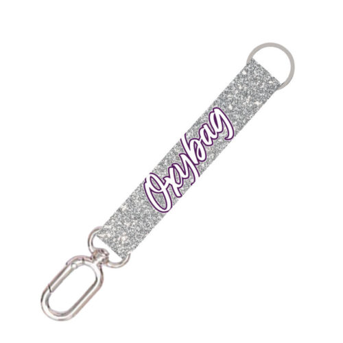 16786-large_default Klíčenka krátká s karabinkou - Silver glitter