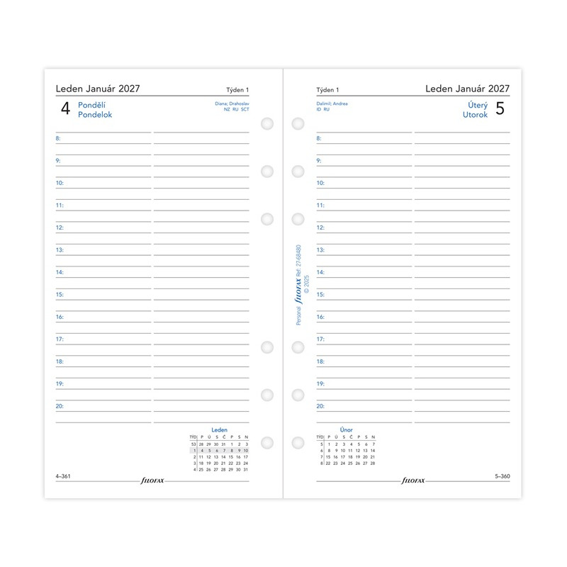 17107-large_default Náhradní vložka do diářů Filofax - kalendář osobní / denní