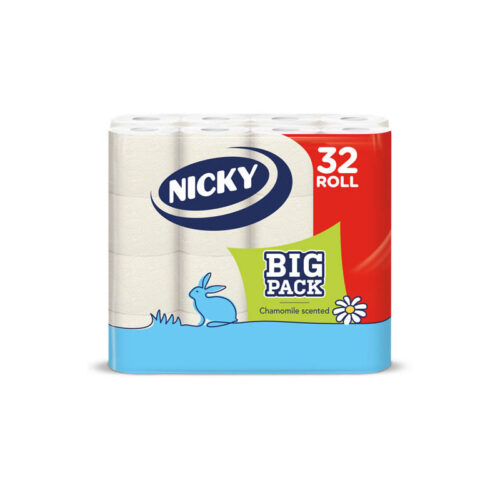 Papír toaletní BiG PACK s vůní kamilky a potiskem 3-vrstvý / 32 ks