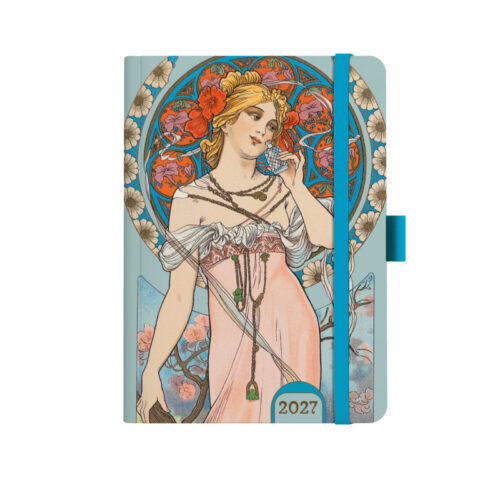 17704-large_default Diář Alfons Mucha - A5 / týdenní / modrá