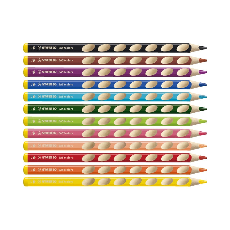 18102-large_default Pastelky STABILO® EASYcolors trojhranné / 12 barev / pro leváky