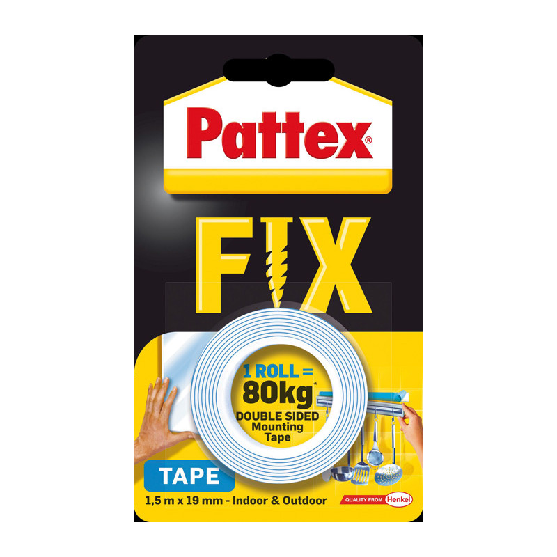 Montážní páska oboustranná Pattex Super Fix - 80 kg / 19 mm x 1,5 m