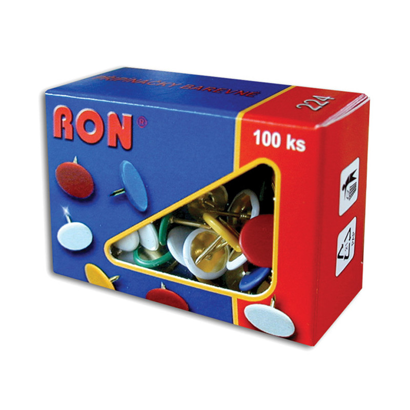 2534-large_default Připínáčky barevné RON - 100 ks / barevný mix