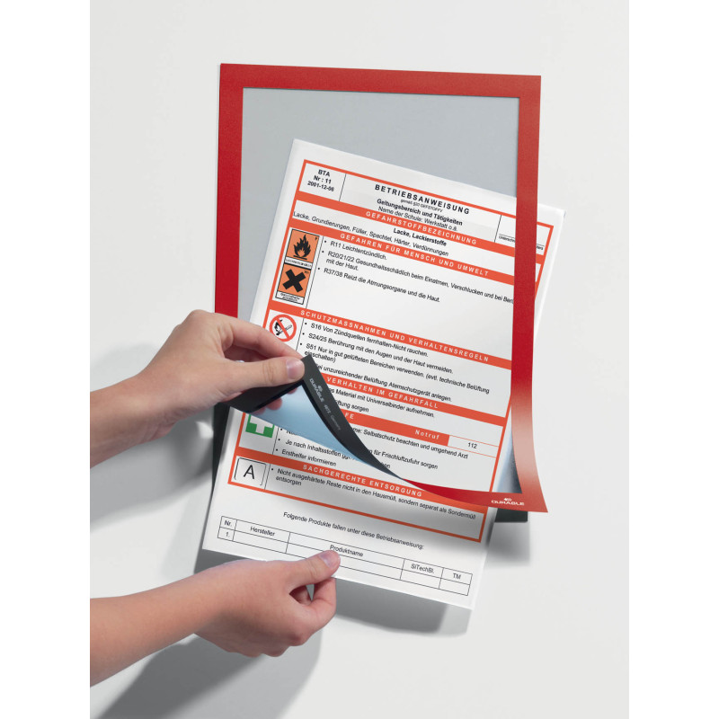 Rámeček samolepicí DURAFRAME® - A4 / červená / 2 ks
