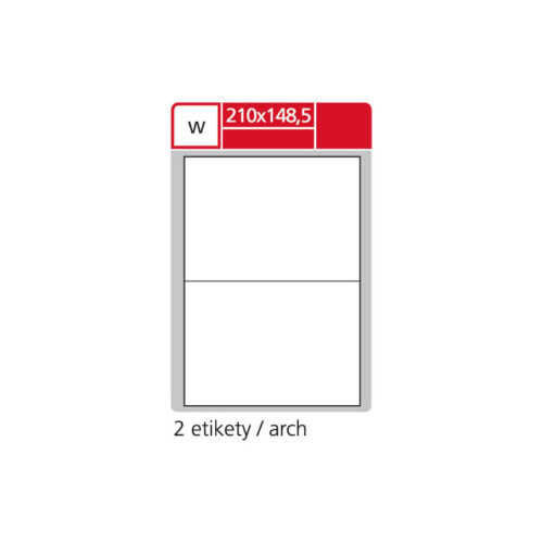 3535-large_default Print etikety A4 pro laserový tisk - 210 x 148,5 mm (2 etikety / arch ) / transparentní polyester. folie bílá