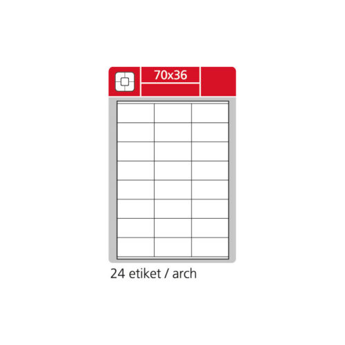 Print etikety A4 pro laserový a inkoustový tisk - 70 x 36 mm (24 etiket / arch ) / snímatelné