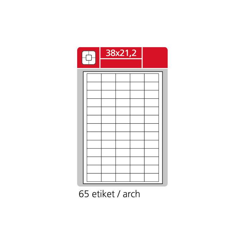 6014-large_default Print etikety A4 pro laserový a inkoustový tisk - 38 x 21,2 mm (65 etiket / arch ) / snímatelné
