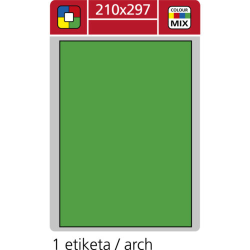 6104-large_default Print etikety A4 pro laserový a inkoustový tisk - 210 x 297 mm (1 etiketa/ arch) zelená