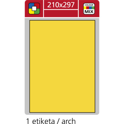6106-large_default Print etikety A4 pro laserový a inkoustový tisk - 210 x 297 mm (1 etiketa/ arch) žlutá