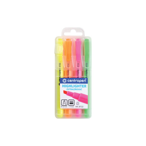 6116-large_default Zvýrazňovač Centropen HIGHLIGHTER 8722 / sada 4 ks