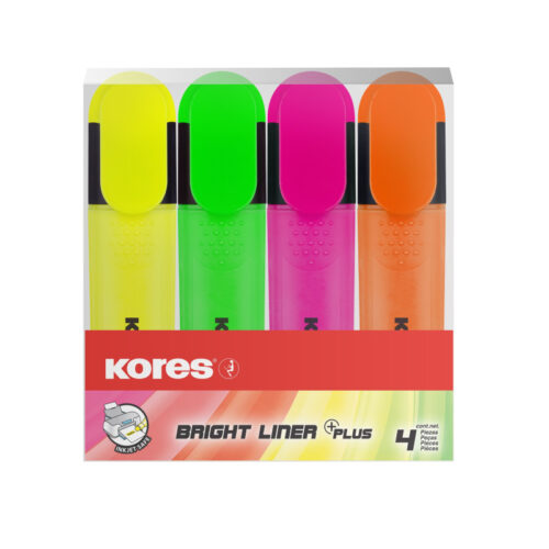 6400-large_default Zvýrazňovač Kores Bright Liner / sada 4 ks
