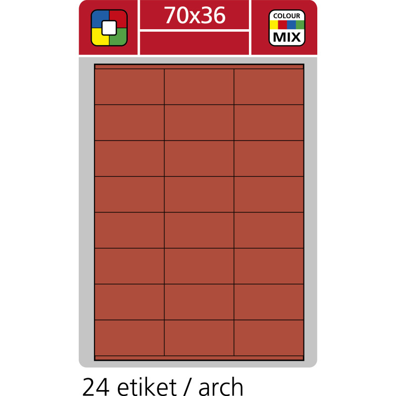 6740-large_default Print etikety A4 pro laserový a inkoustový tisk - 70 x 36 mm (24 etiket/ arch) červená